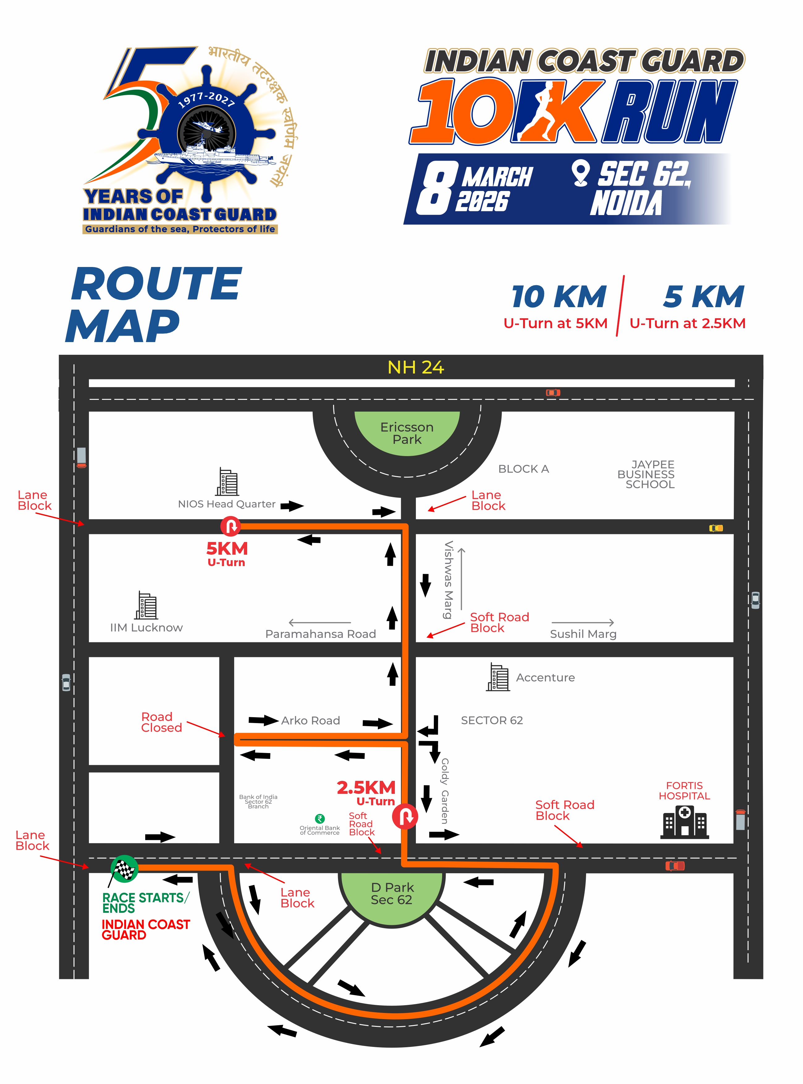 10KM and 5KM Route Map